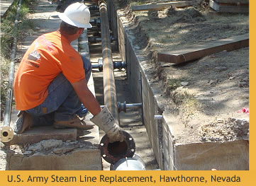 U.S. Army Underground Steam Line Replacement Project. Hawthorne, Nevada